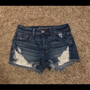 American Eagle Distressed Hi-Rise Shorties Size 4